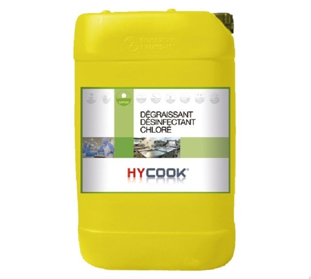 2 en 1 dégraissant désinfectant chlore bidon de 22l - hypred groupe kersia