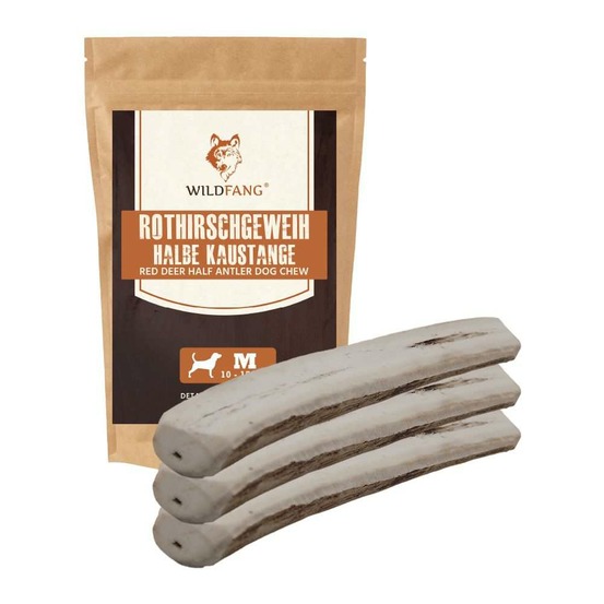 Wildfang - bois de cerf rouge rongeant - demi-bâton à ronger - 3 x l