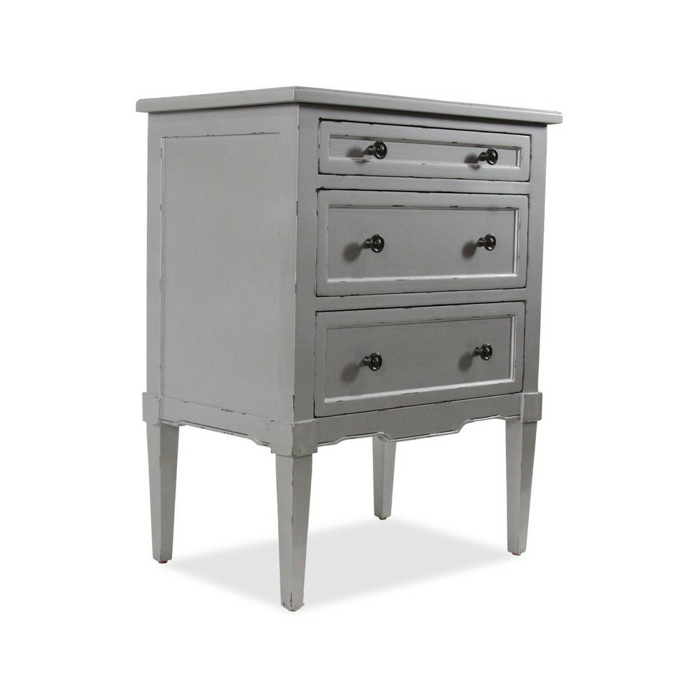Commode 3 tiroirs bois gris - interior's