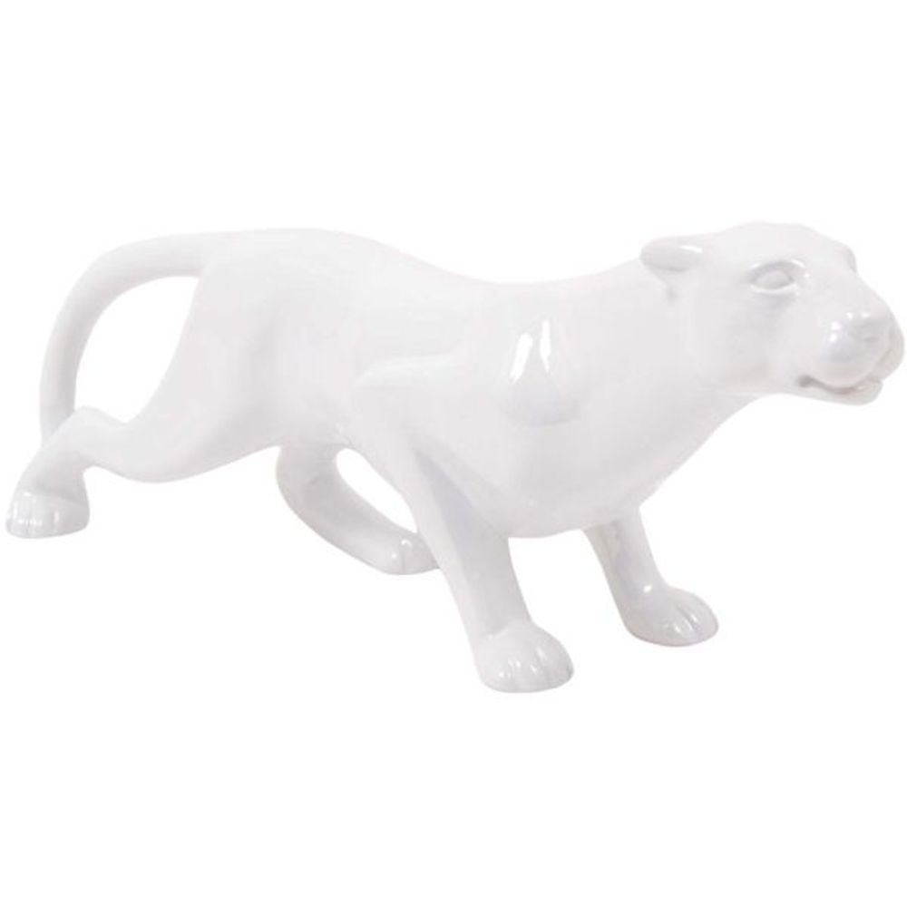 Panthère en céramique spirit blanc