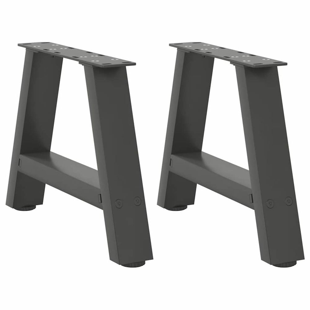 Pieds de table basse en forme de a, 2 pièces, anthracite, 50 x (30-31) cm, acier