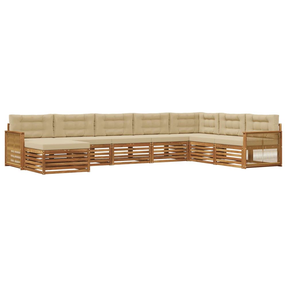 Ensemble de canapés d'extérieur 8 pc naturel et beige