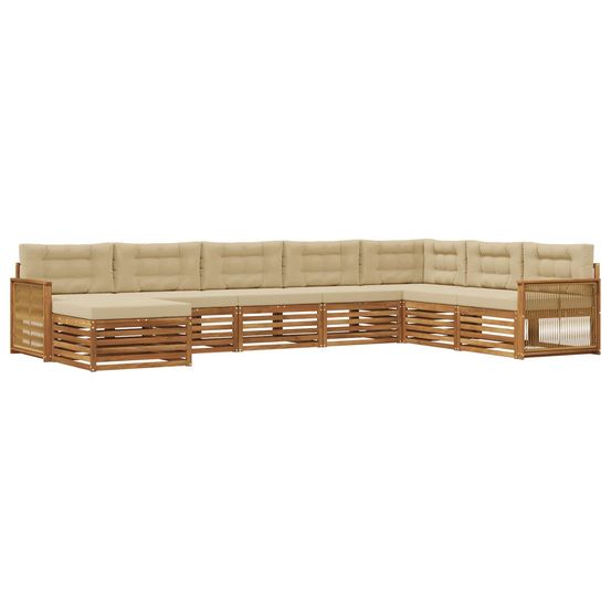 Ensemble de canapés d'extérieur 8 pc naturel et beige