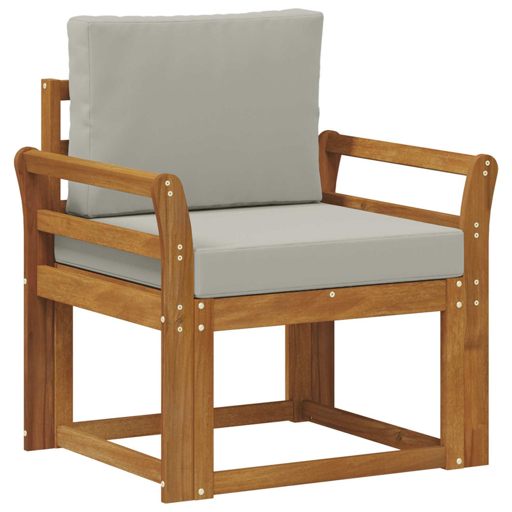 Canapé d’extérieur bois d'acacia massif et polyester