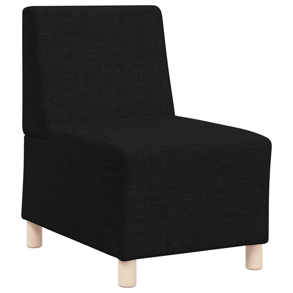 Canapé modulaire sans accoudoirs noir 55 cm tissu