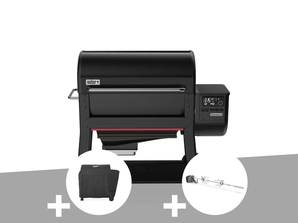 Barbecue à pellets searwood xl 600 + housse + rôtissoire