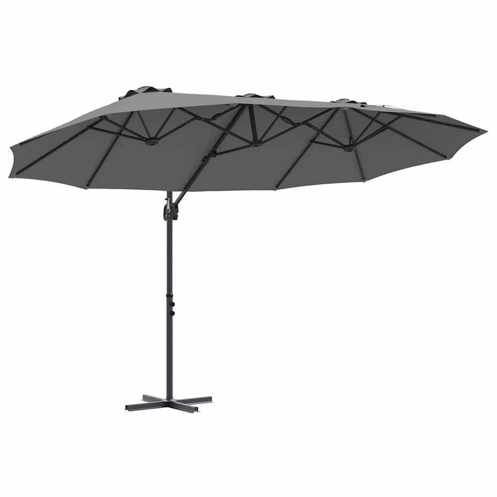 Parasol 372 x 198 x 243 cm polyester et aluminium anthracite