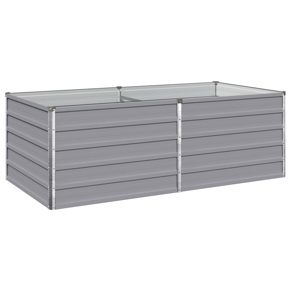 Jardin surélevé gris 160 x 80 x 55 cm acier laminé à froid