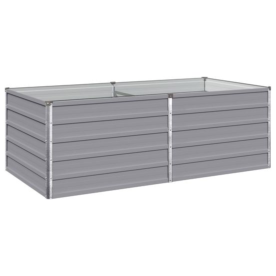 Jardin surélevé gris 160 x 80 x 55 cm acier laminé à froid
