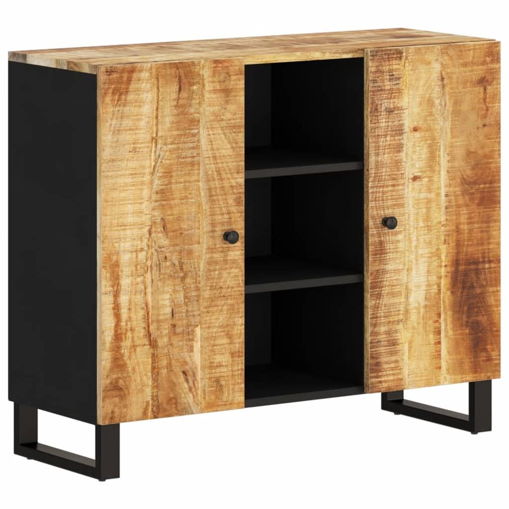 Buffet bahut commode armoire meuble de rangement organisateur cuisine salle de séjour salon avec 2 portes 90 x 33 x 75 cm boi