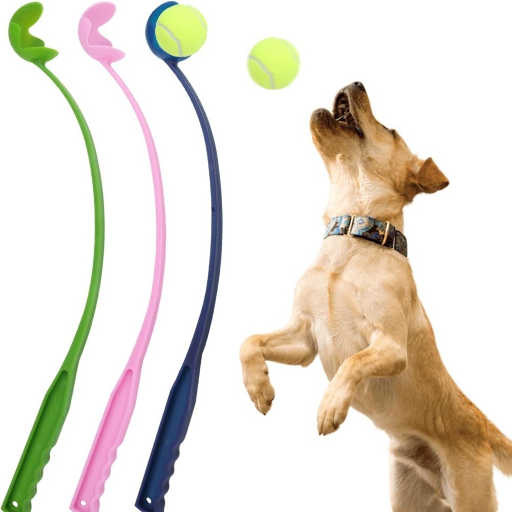 Lanceur de balles pour chien paquet de 3-jouets interactifs pour chiens-bleu+rose+vert 60cm