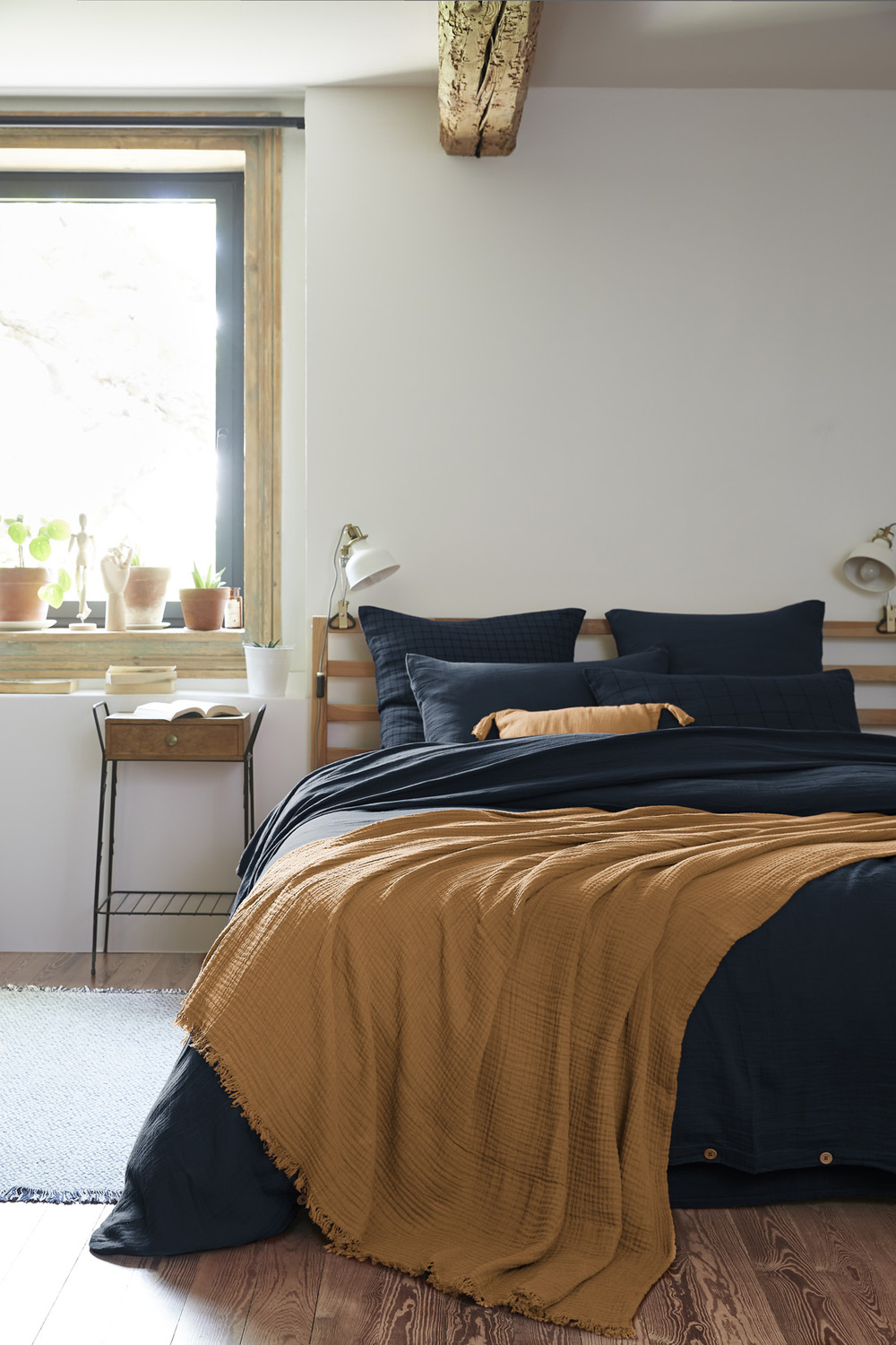 Plaid quadruple gaze de coton gaia