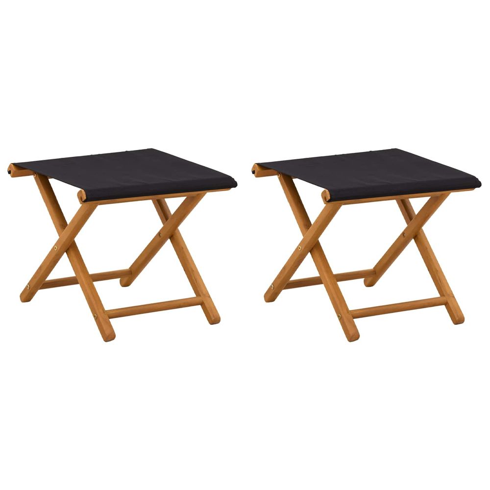 Chaise longue 2 pcs bois d'eucalyptus massif noir bain de soleil