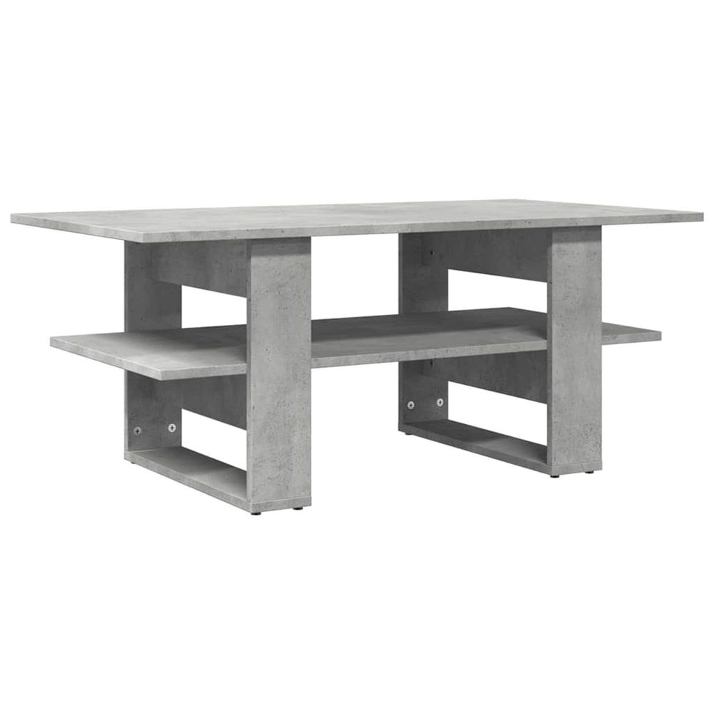 Table basse gris béton 102x55x42 cm bois d'ingénierie