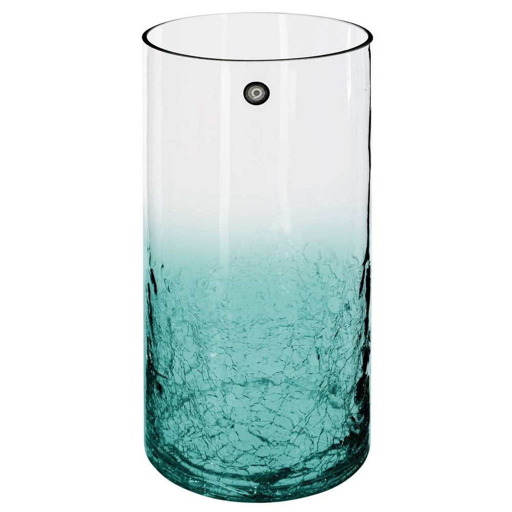 Vase cylindre verre craquelé h30cm