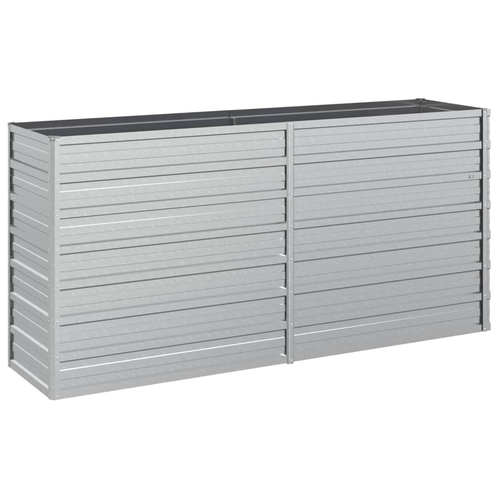 Jardinière bac lit surélevé plantes fleurs terrasse jardin de jardin 160 x 40 x 77 cm acier galvanisé argenté argent 02_00393