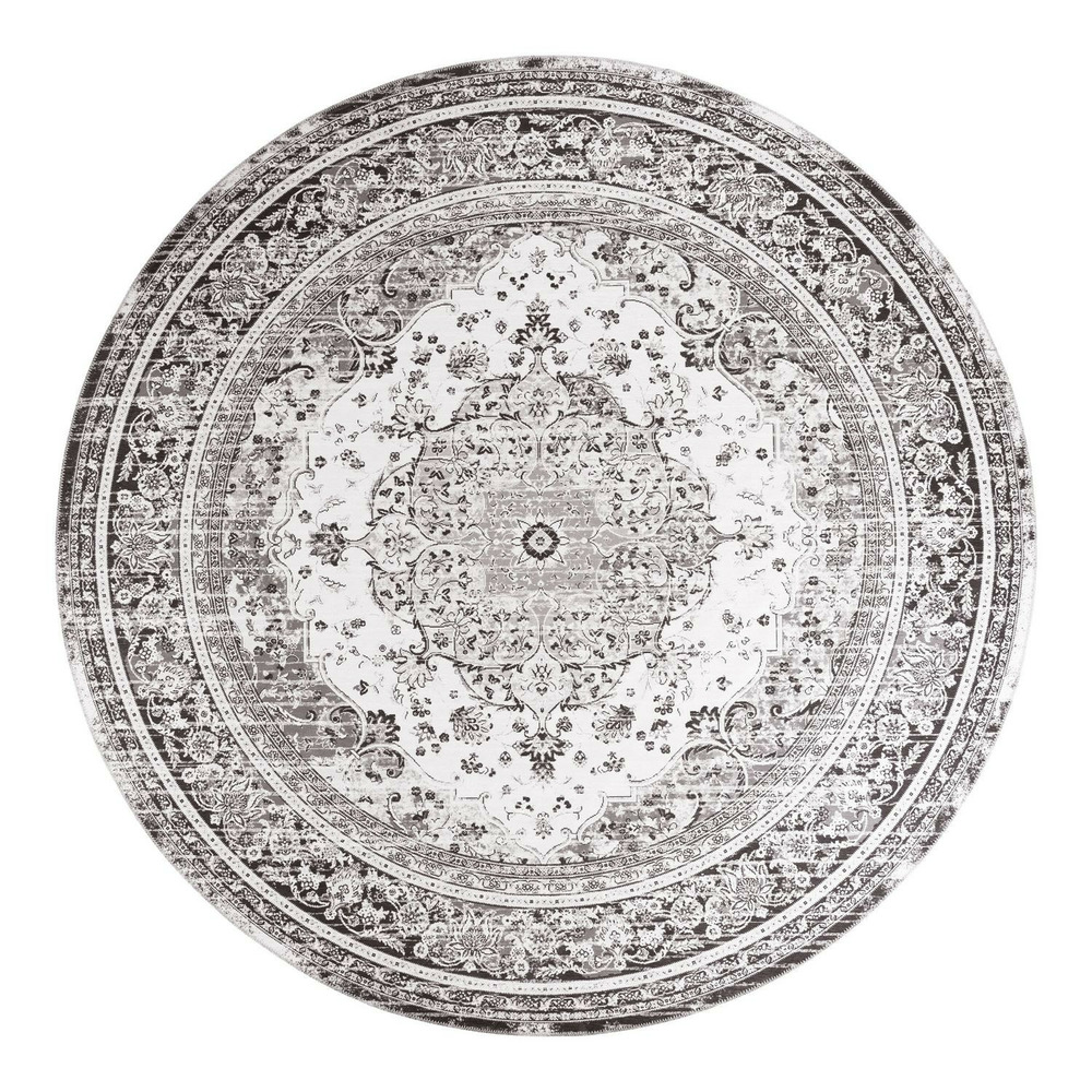Tapis rond noir et blanc ø 200 cm
