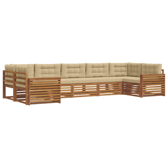 Ensemble de canapés d'extérieur 7 pcs naturel et beige