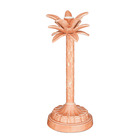 Mica decorations - bougeoir palmier en aluminium rose h30