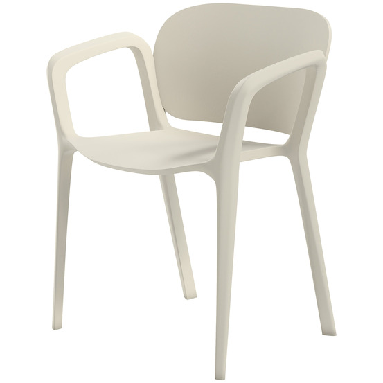 Lot de 4 chaises de jardin en plastique empilables, accoudoirs et dossier, capacité 120 kg, résistantes aux intempéries
