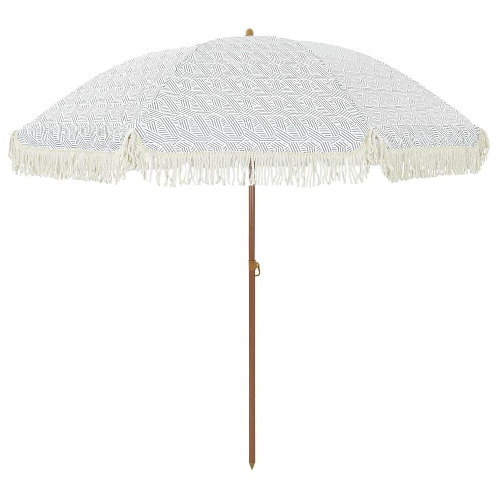 Parasol de plage 205 x 205 x 210 cm polyester et acier rond