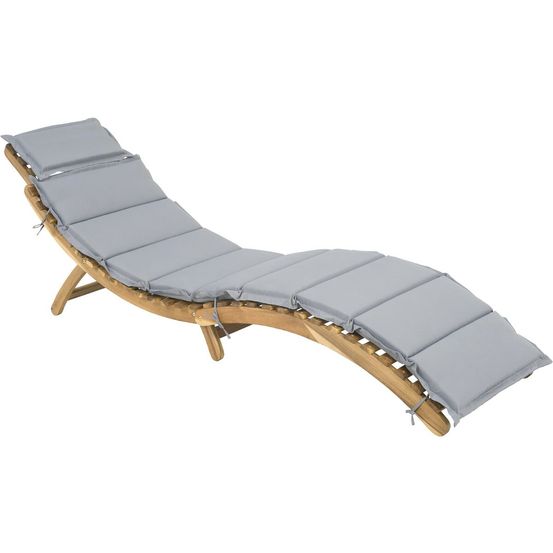 Bain de soleil en bois avec coussins inclus