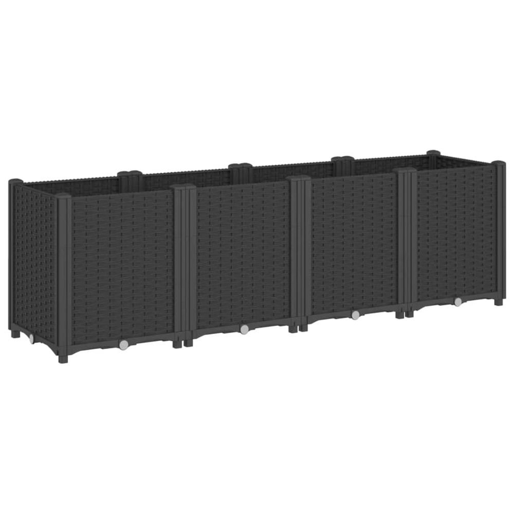 Jardinière d'extérieur noir 160x40x53 cm polypropylène