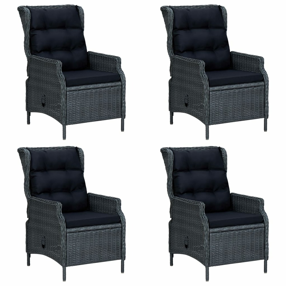 Ensemble à manger de jardin 5 pcs gris foncé