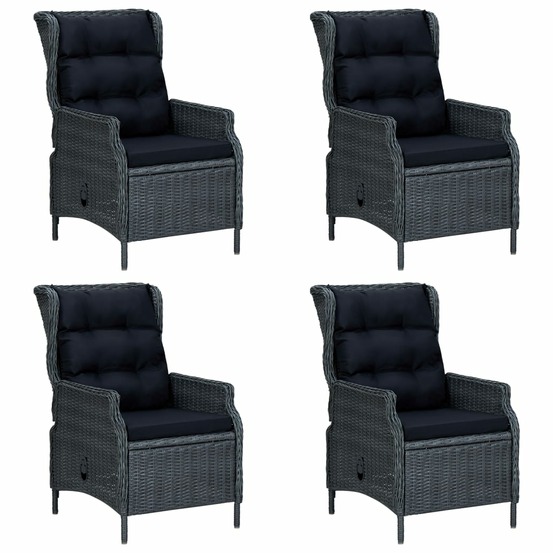 Ensemble à manger de jardin 5 pcs gris foncé