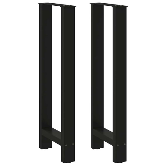 Pieds de table de bar noir 2 pièces 50 x (100-101) cm acier