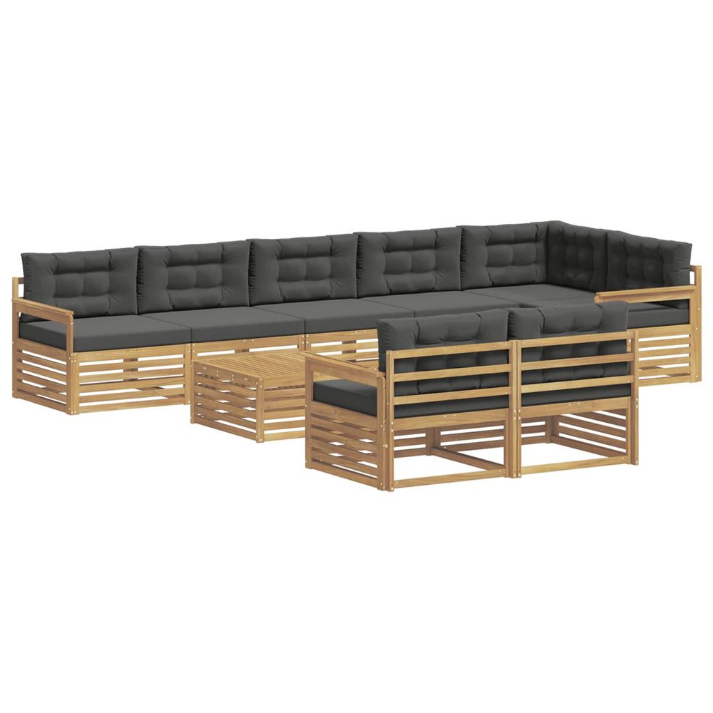 Ensemble de canapés d'extérieur 9 pc blanc et anthracite