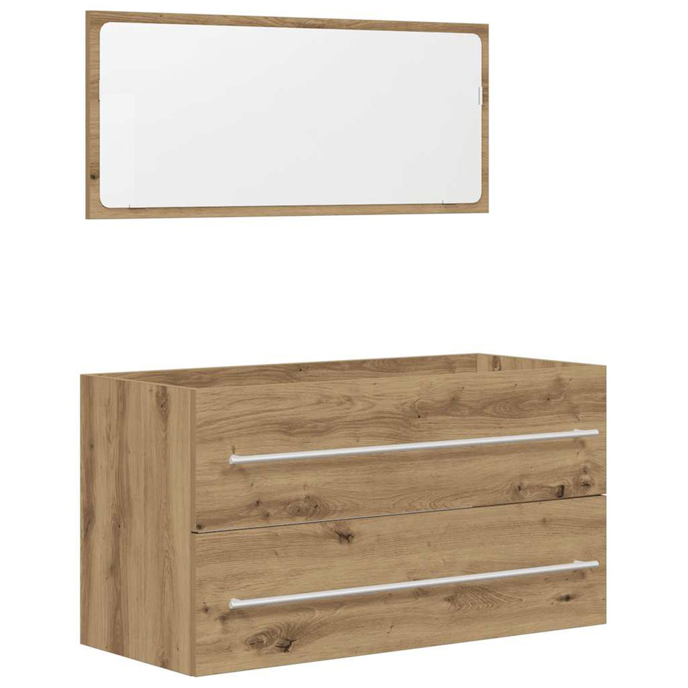 Ensemble de meubles salle de bain 2 pcs bois d'ingénierie