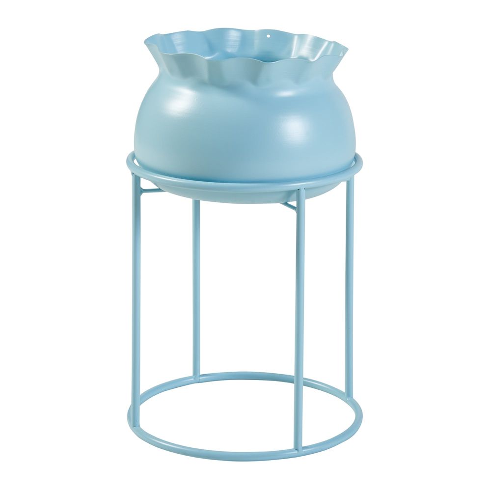 Porte-plantes style intemportel support 38 x 24 cm bleu clair