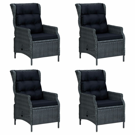 Ensemble à manger de jardin 5 pcs gris foncé