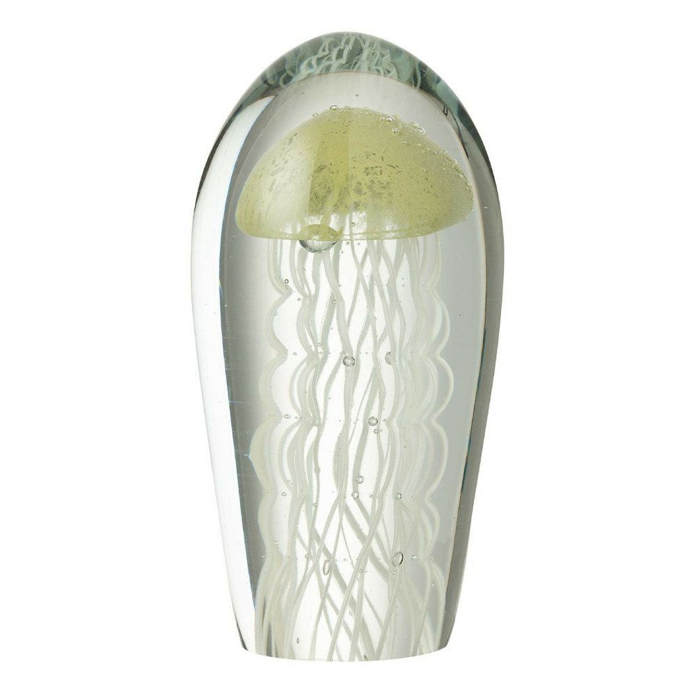 Presse-papier ovale en verre méduse 