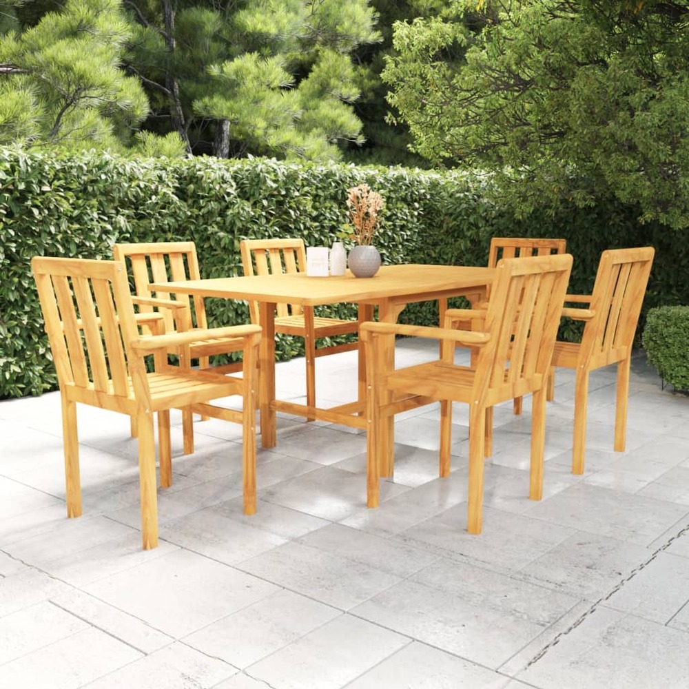 Ensemble à manger de jardin 7 pcs bois de teck massif
