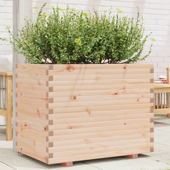 Grand carré potager sur pieds bois pin massif naturel 90x60x72,5 cm