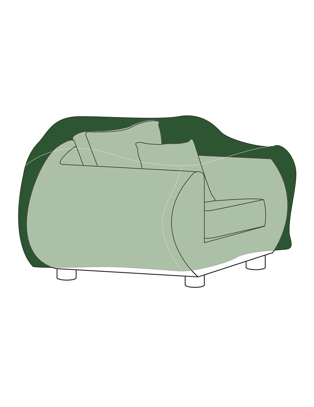 Housse de protection housse fauteuil 130x90x70cm 240gr/m²