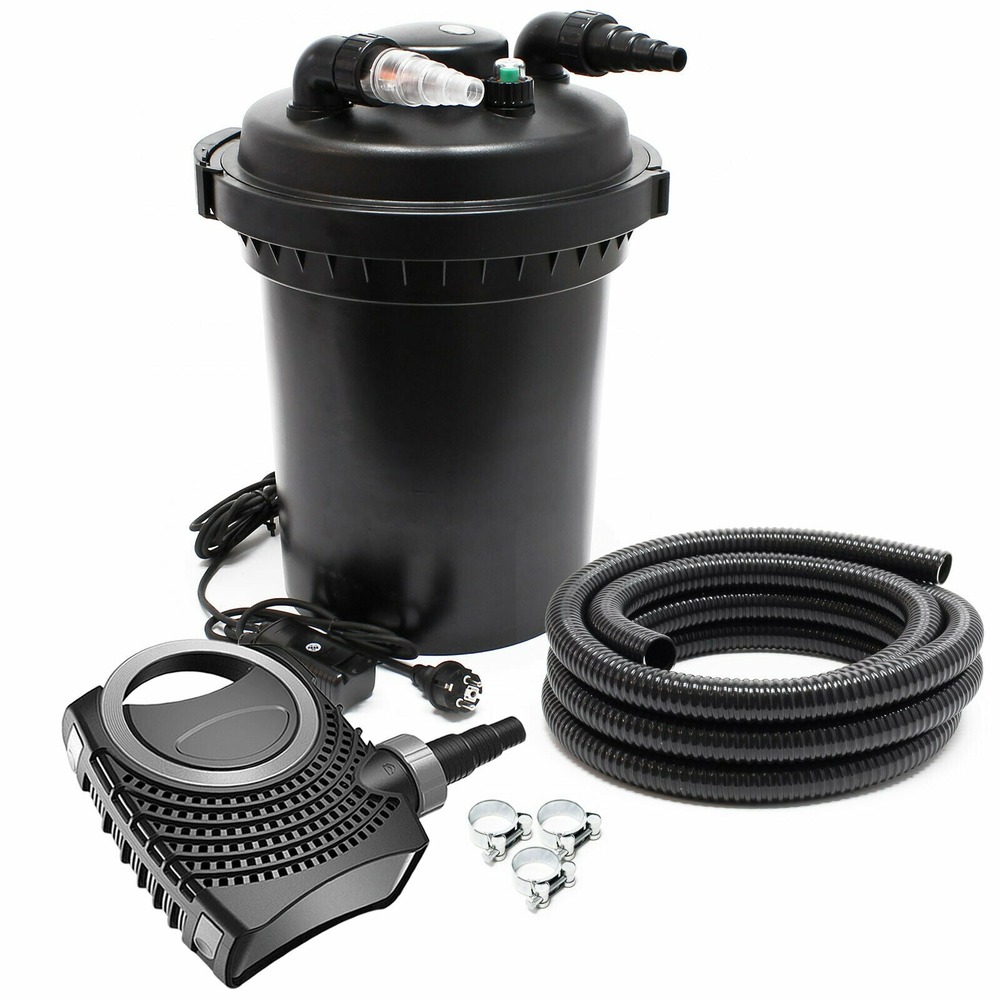 Kit set bassin 12000 litres 11 watts uvc pompe 8000 l/h tuyau 10 m kit de filtration