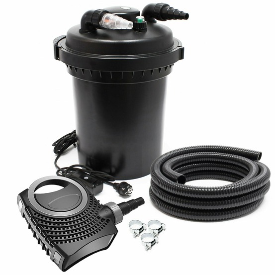 Kit set bassin 12000 litres 11 watts uvc pompe 8000 l/h tuyau 10 m kit de filtration