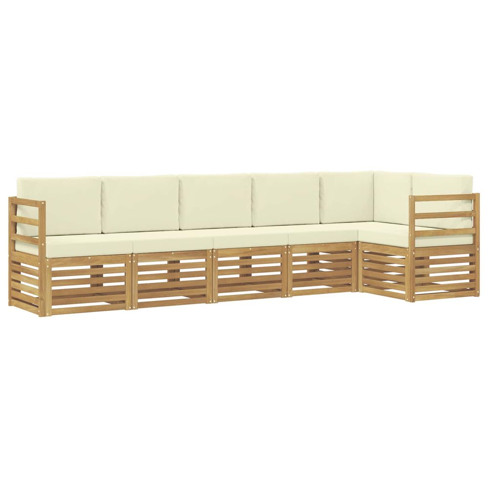 Ensemble de canapés d'extérieur 6 pc blanc et crème polyester