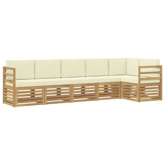 Ensemble de canapés d'extérieur 6 pc blanc et crème polyester