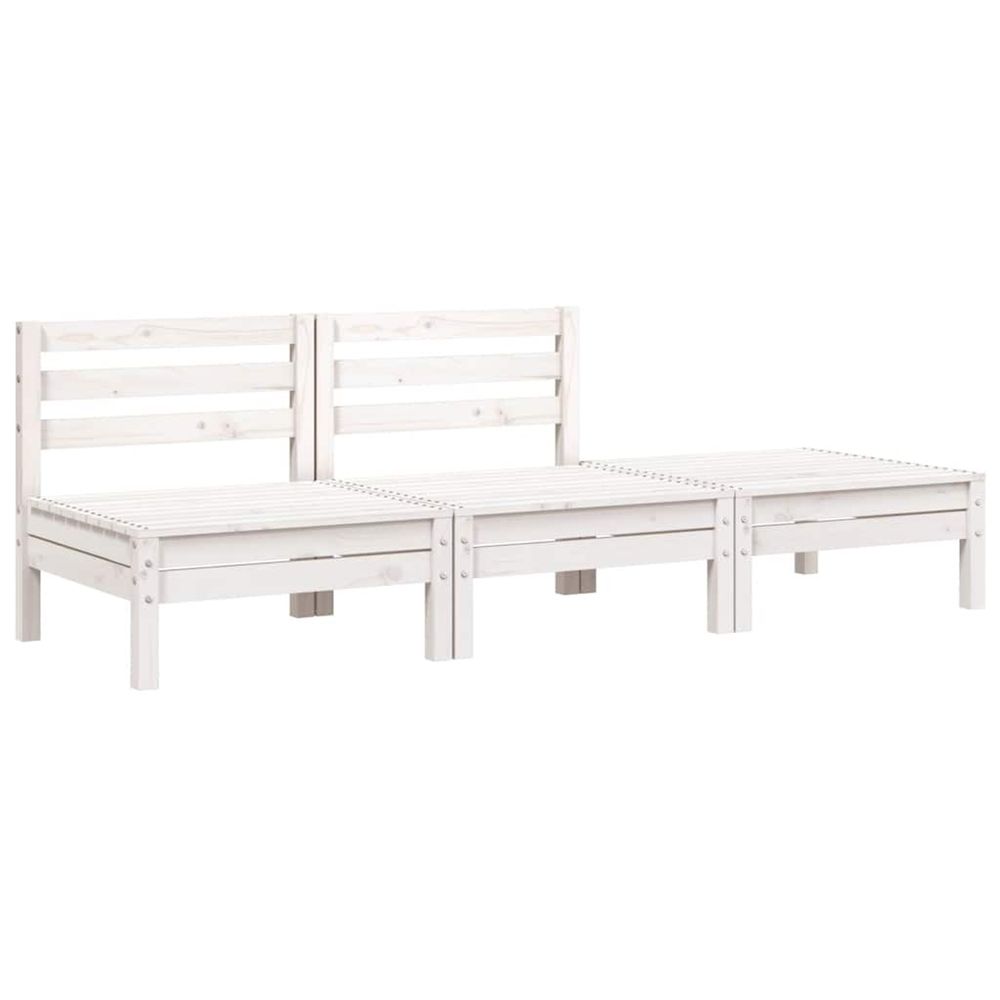 Corner sofa 3 place solid pine wood pin blanc 3-seater