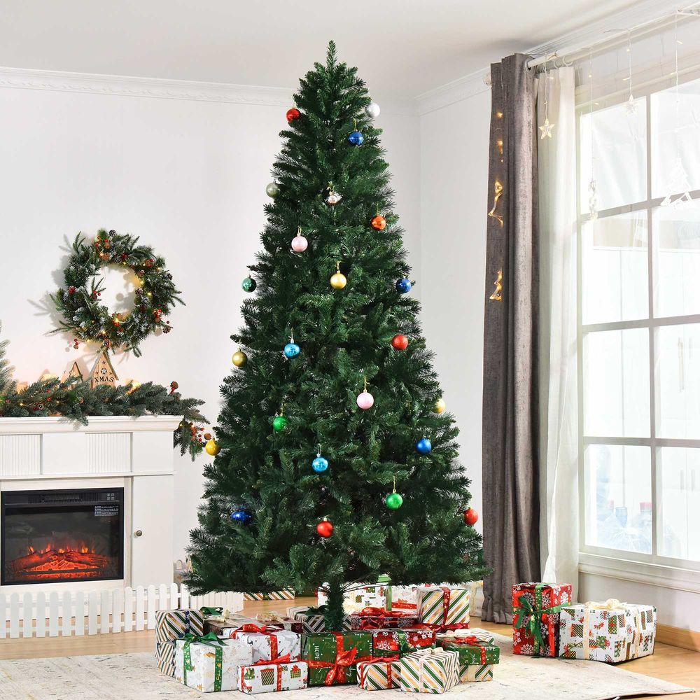 Sapin de noël artificiel 240 cm, 1499 branches imitation nordmann, grand réalisme, vert