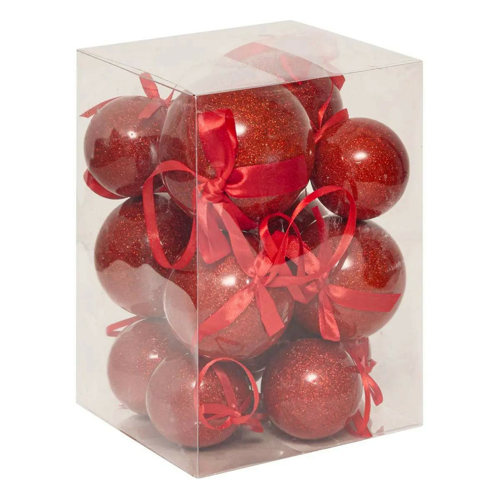 Lot de 14 boules de noël pailletées 