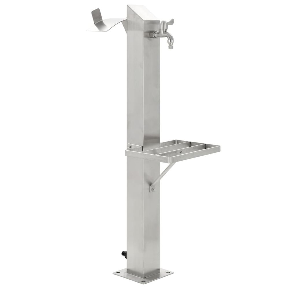 Colonne à eau de jardin carrée acier inoxydable 95 cm