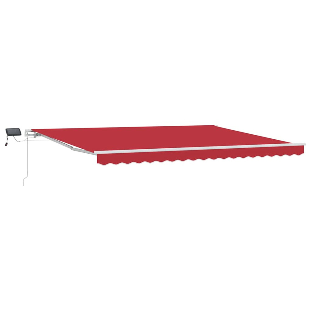 Auvent rétractable rouge 450 × 300 cm tissu et acier