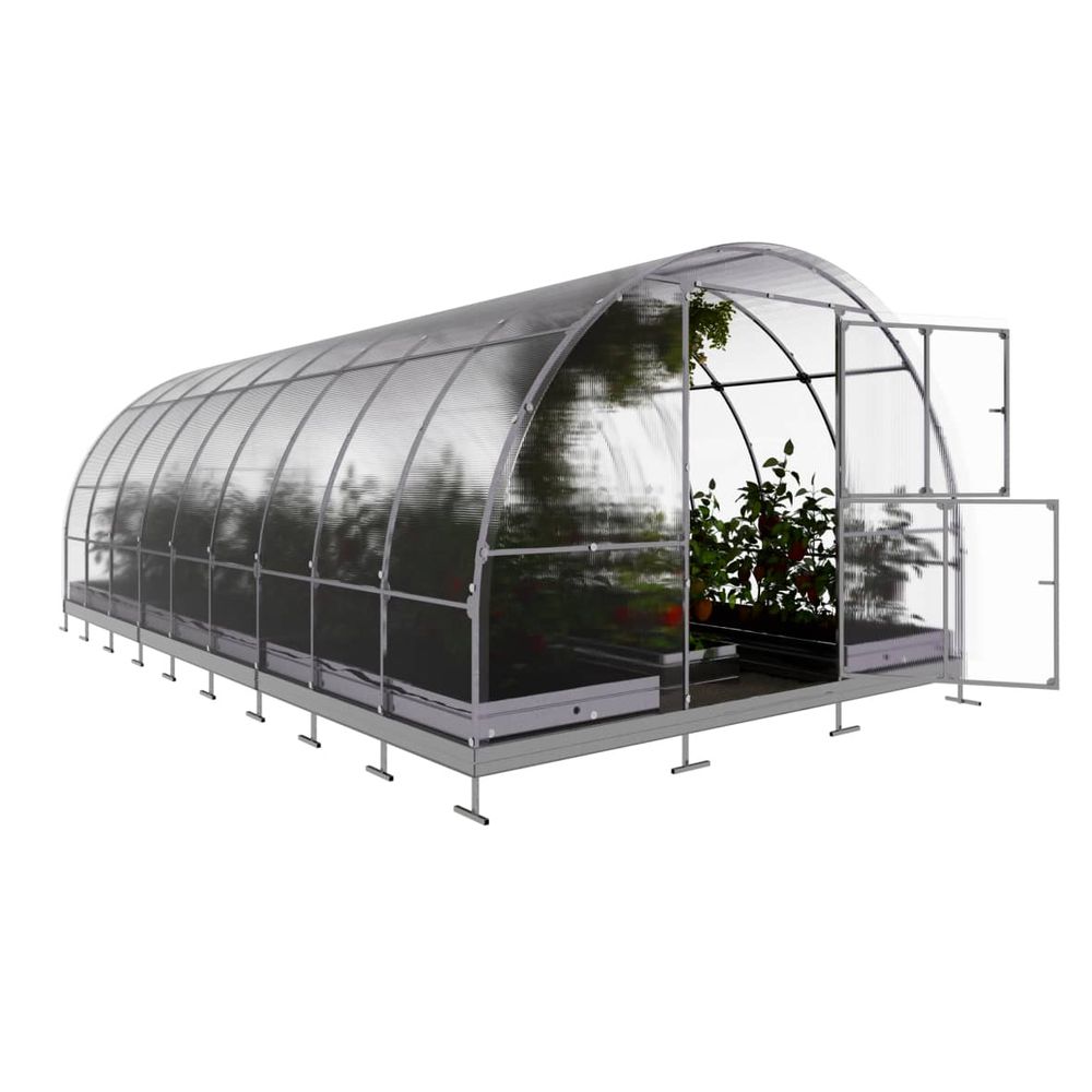 Serre en polycarbonate tube premium 18m² (3x6m), 6mm, pack 8 accessoires