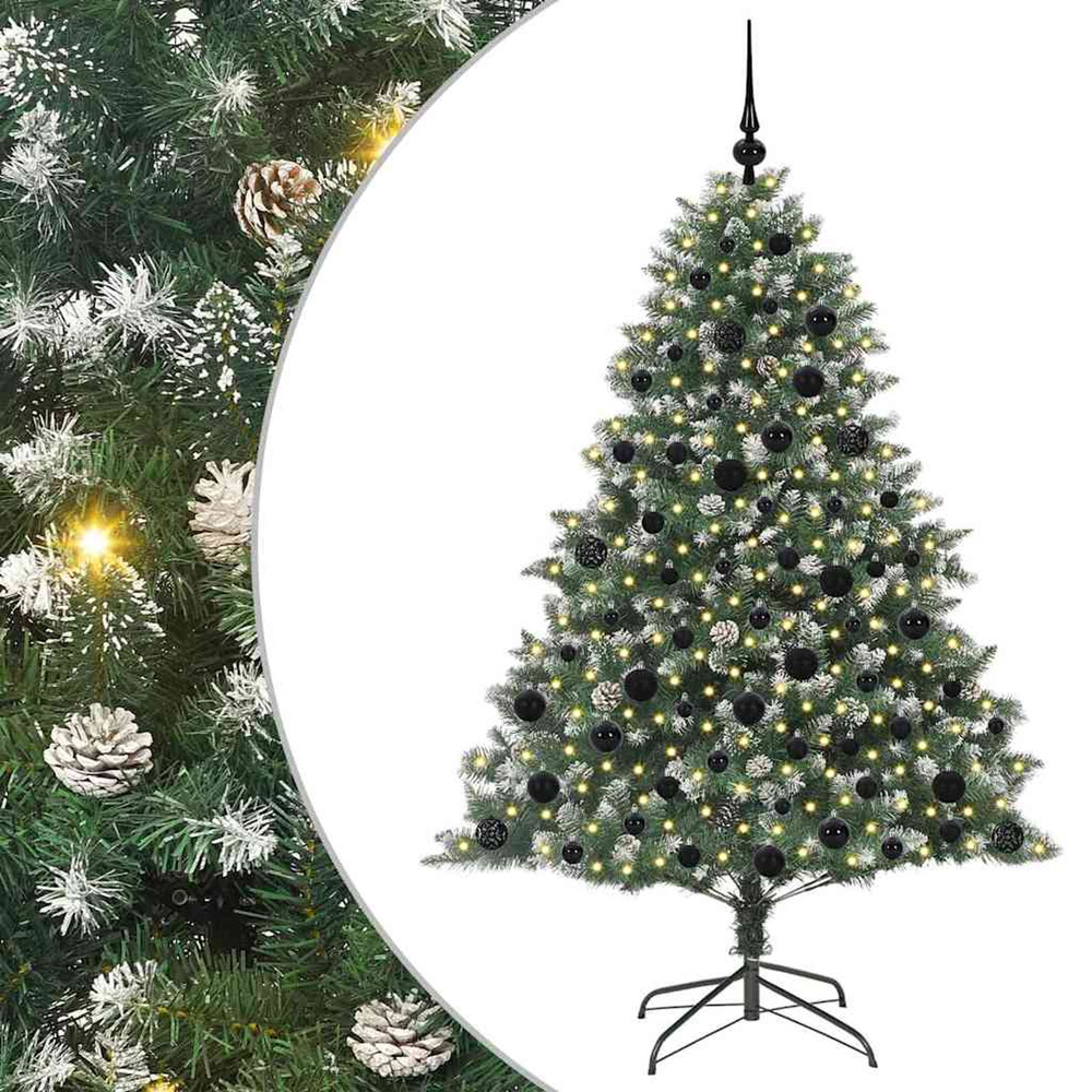 Sapin de noël artificiel vert 180 cm pvc, plastique et acier
