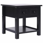 Table d'appoint noir 40x40x40 cm bois de paulownia